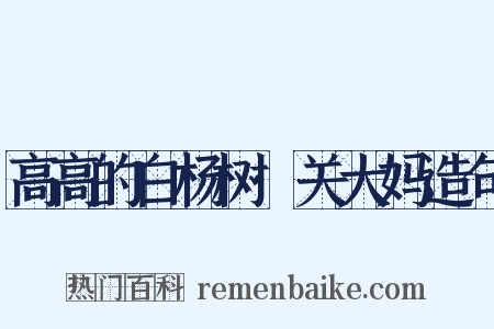 高高的白杨树·关大妈造句是什么意思的图片